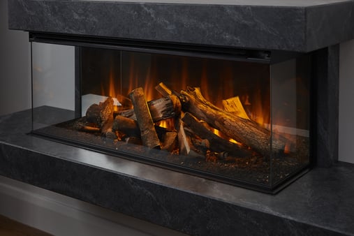 britishfire.Brockenhurst-Grey-DeluxeLog-DownLight-On