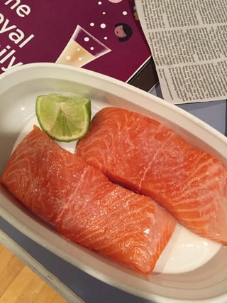 salmon with lime and seasoning salmon with lime and seasoning