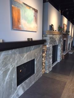 quartzite fireplace surround