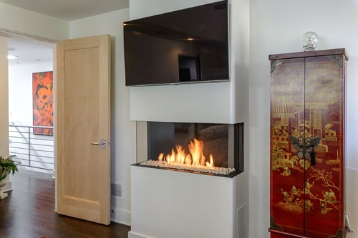 Element4 linear fireplace in bedroom
