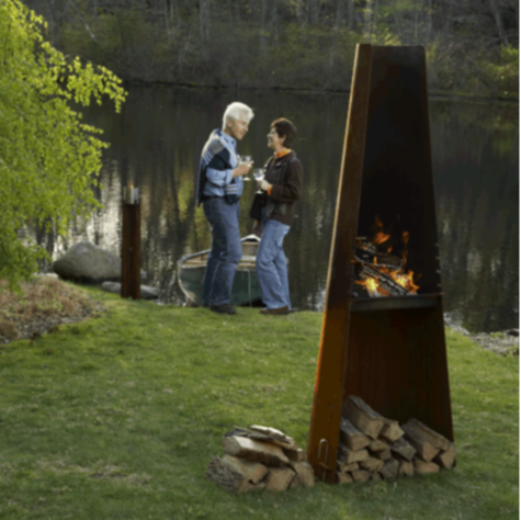 Corten Steel Fire Pit and Grill 